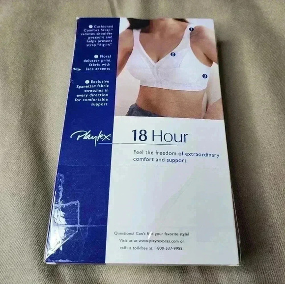 Original Comfort Strap Playtex 18 Hour Bra 4693 Soft Cup 36C White Womens NOS - Picture 2 of 5